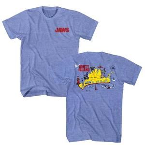 Jaws Amity Island Map Unisex T Shirt 2 Sided